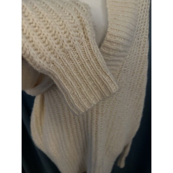 Anthropologie Pilcro Size L Cotton Wool Blend V Neck Ivory Sweater Top - Picture 3 of 4
